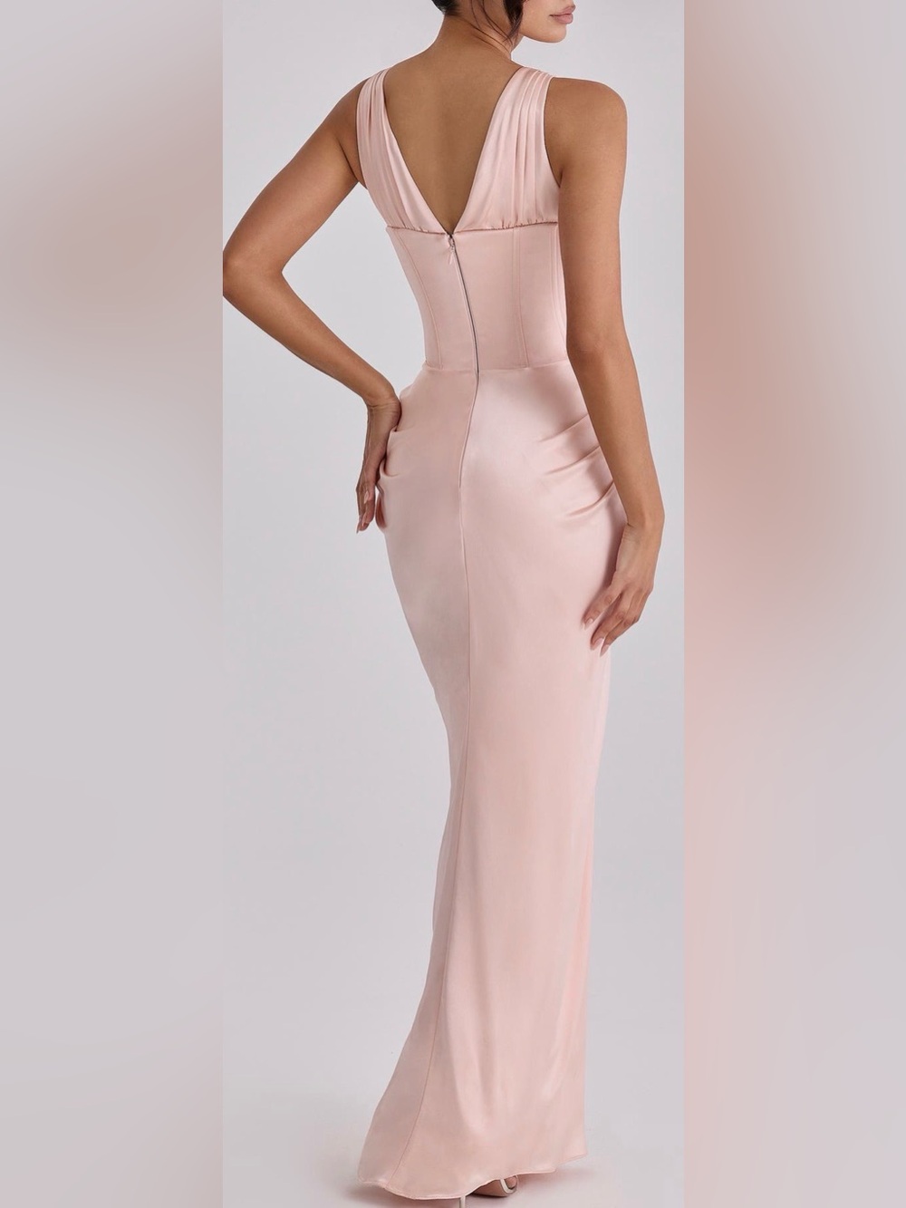 HOUSE OF CB Angeline Sleeveless Satin Corset Gown - Picture 2 of 8